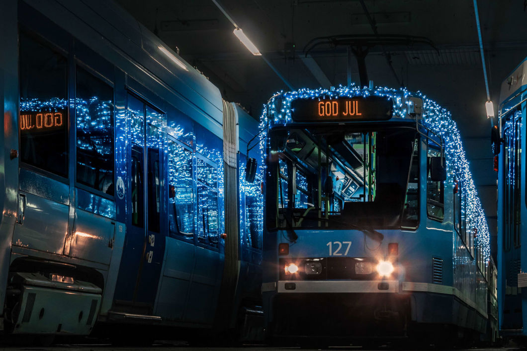 Trikken går på hele Ekebergbanen gjennom jula. FOTO: Sporveien