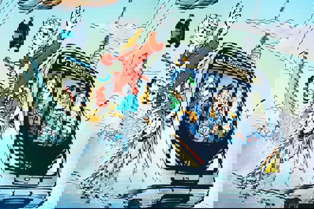 Skrue McDuck har lagt inn bud på Fjollenkollbanen til Froskesvetteren. Foto: Disney