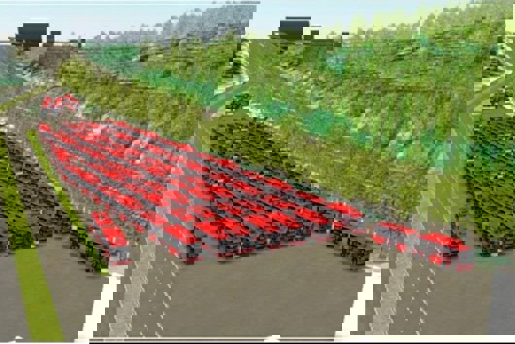 Illustrasjonsfoto av nye Alnabru bussanlegg. Foto: Sporveien.