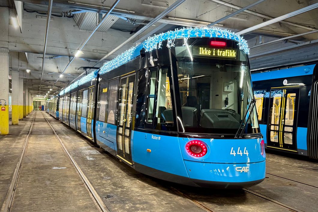 Juletrikken før utkjøring fra Grefsen vognhall